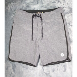 Hollister Mens Swim Trunks Board Shorts Size 30 Gray Surfer Skater Stretch Beach